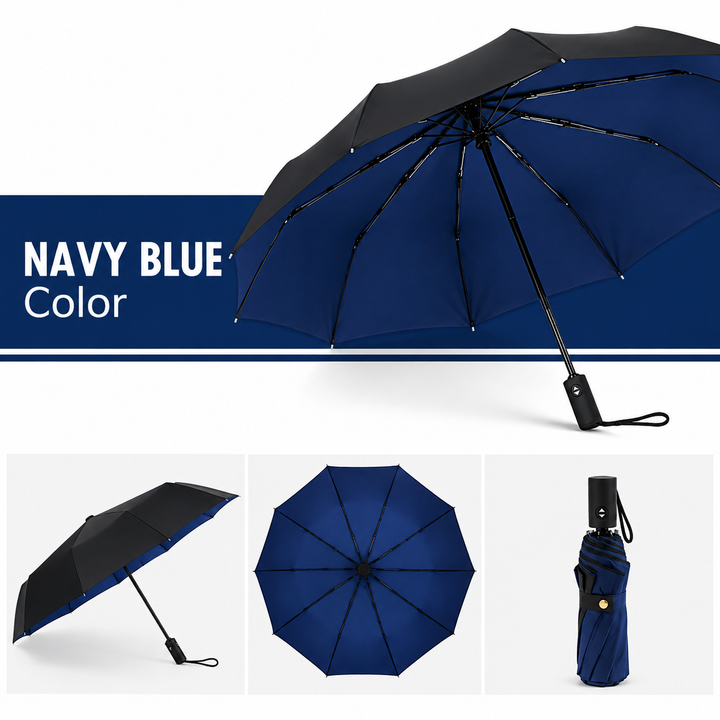 Windproof Reverse Folding Umbrella | Automatic Open Button | UV &amp; Rain Protection
