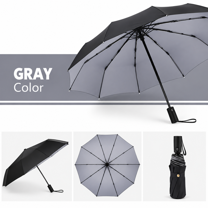 Windproof Reverse Folding Umbrella | Automatic Open Button | UV &amp; Rain Protection