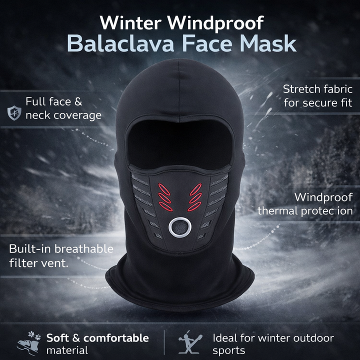 Winter Face Mask | Windproof Thermal Protection | Full Coverage Design | Stretch Fit