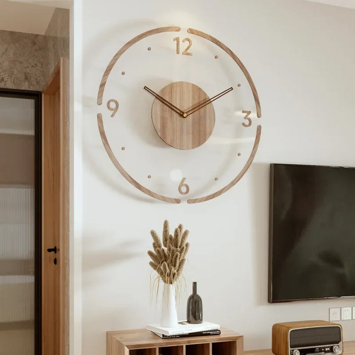 Wood Wall Clock | Silent Quartz Movement | Modern Scandinavian Design 12"–14"