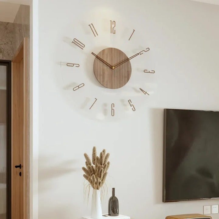 Wood Wall Clock | Silent Quartz Movement | Modern Scandinavian Design 12"–14"