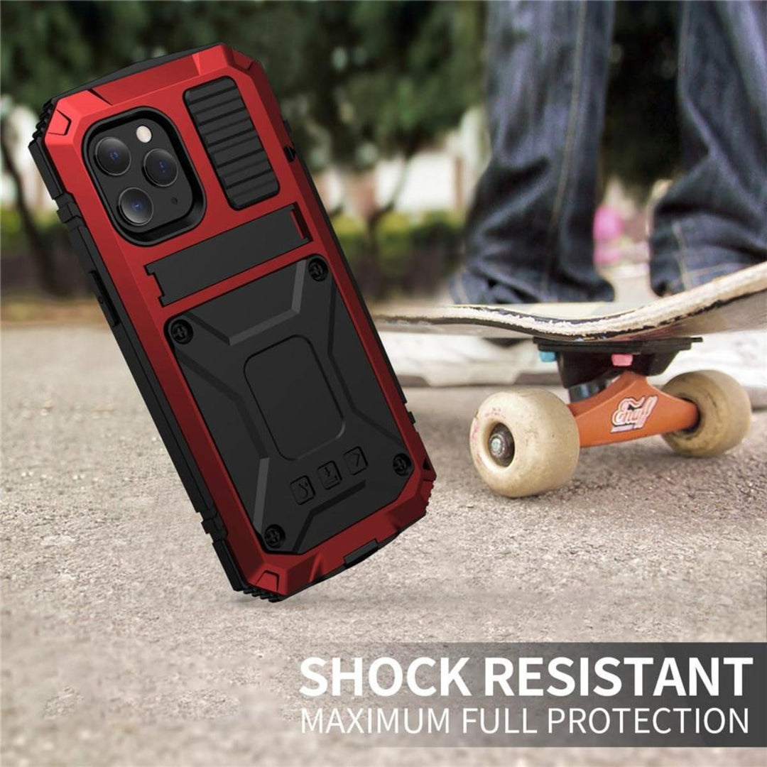iPhone Case | Tempered Glass &amp; Metal Protection | Shockproof Full-Body Cover