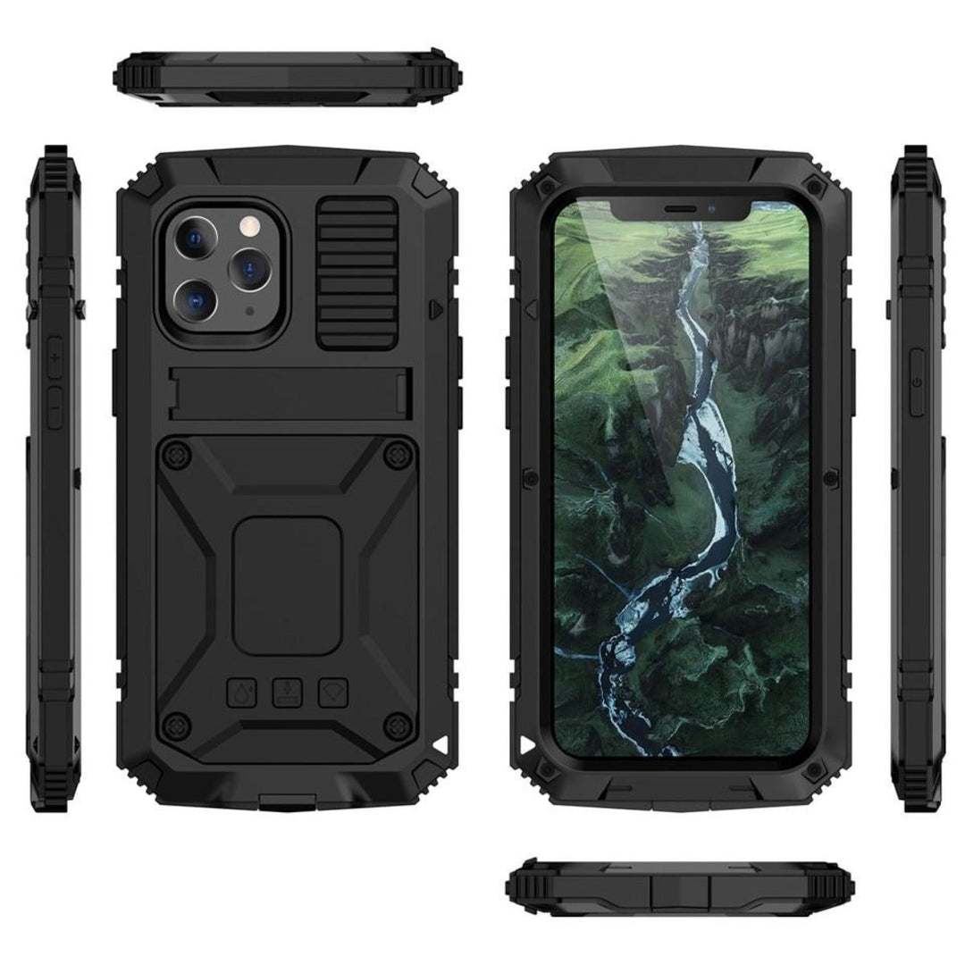iPhone Case | Tempered Glass &amp; Metal Protection | Shockproof Full-Body Cover