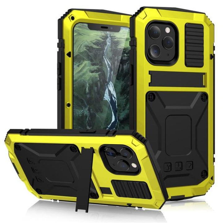 iPhone Case | Tempered Glass &amp; Metal Protection | Shockproof Full-Body Cover