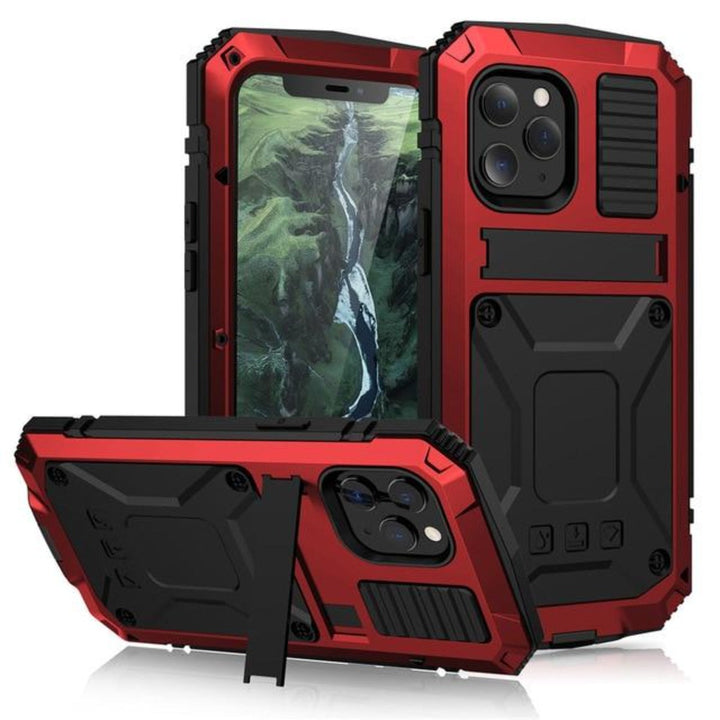 iPhone Case | Tempered Glass &amp; Metal Protection | Shockproof Full-Body Cover