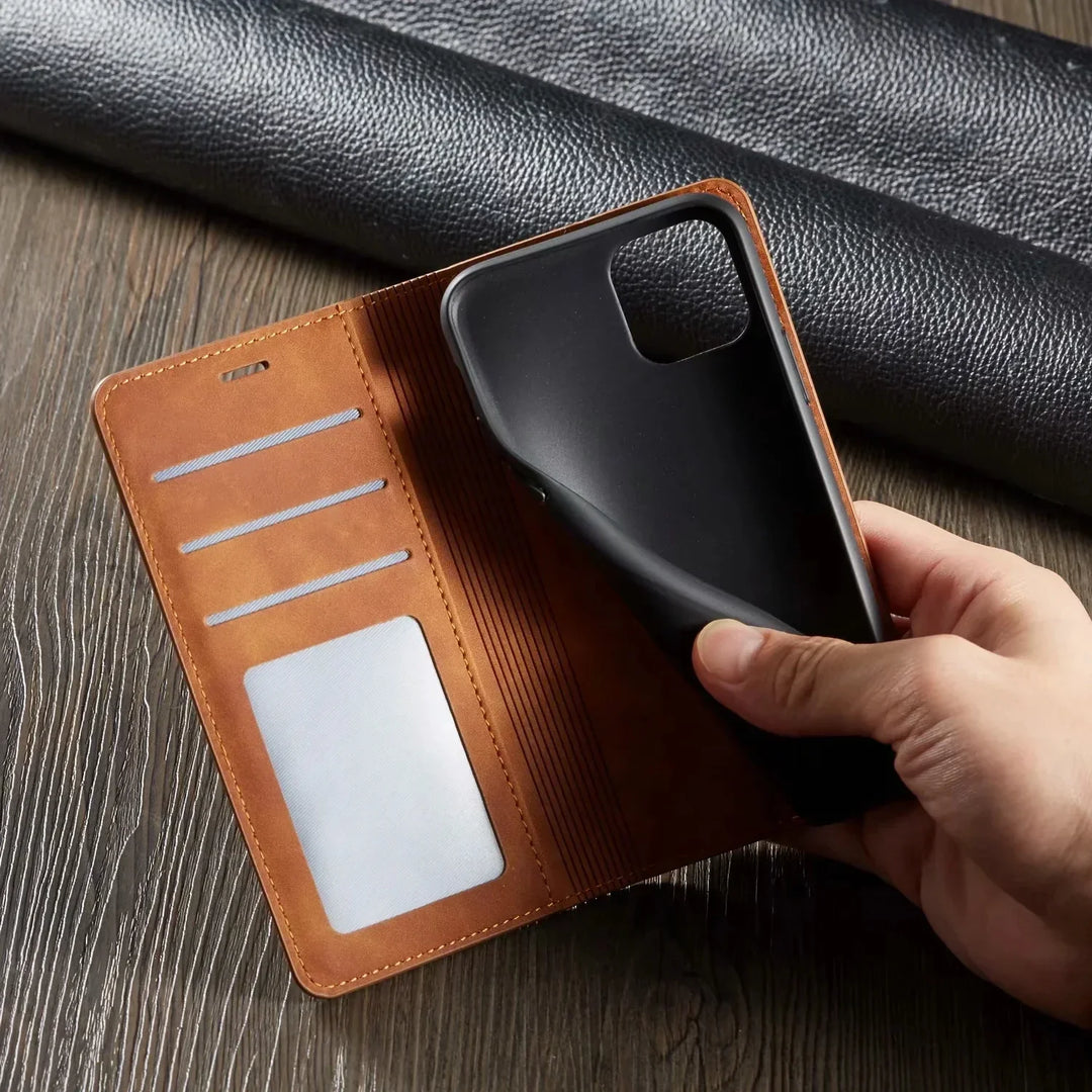 iPhone Wallet Case | Magnetic Card Holder | Premium Leather-Look Protection | Slim Folio Design
