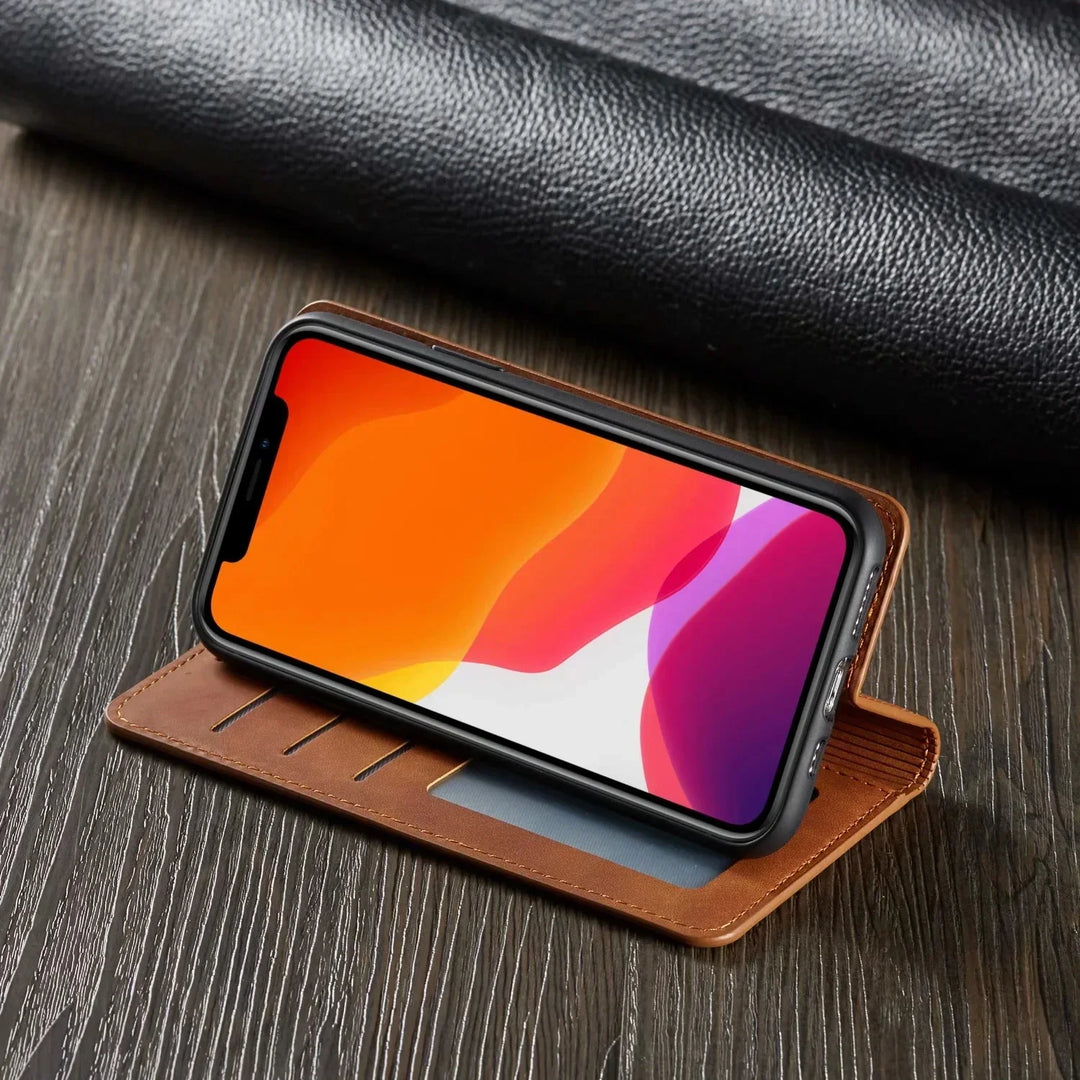 iPhone Wallet Case | Magnetic Card Holder | Premium Leather-Look Protection | Slim Folio Design