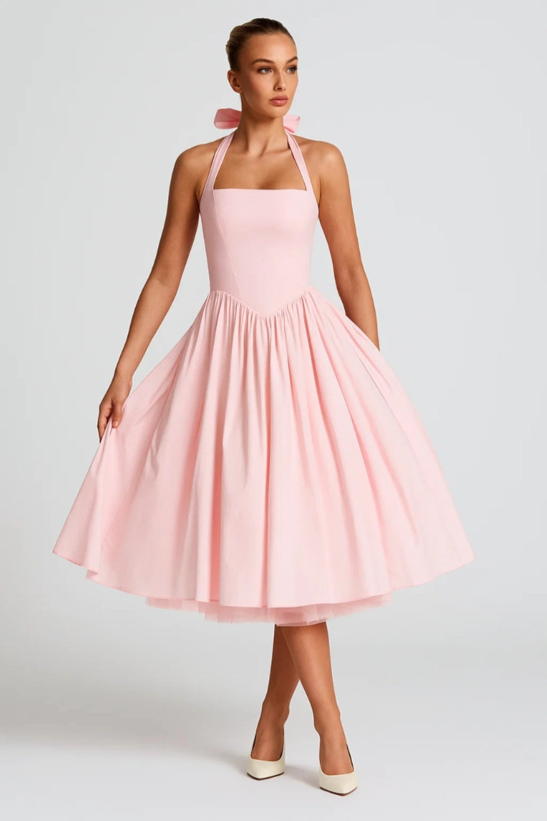 Midi Dress Women - Vintage Halter | Retro Fit-and-Flare