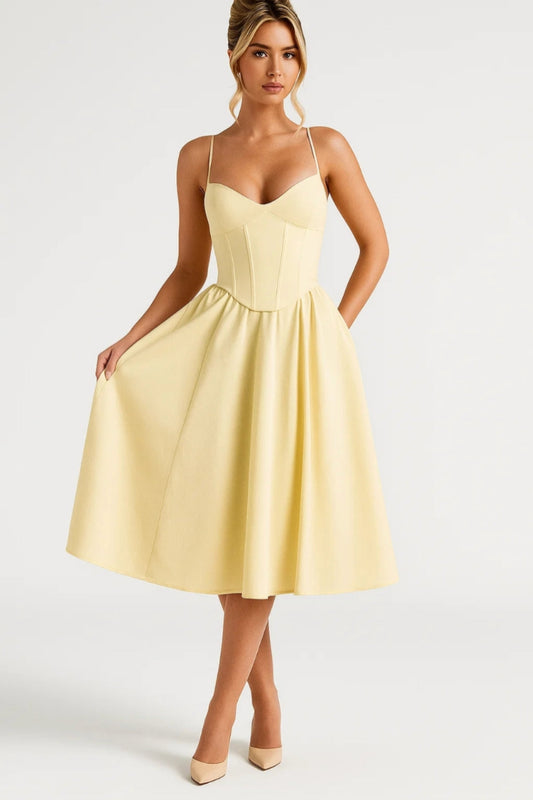 Midi Dress Women - Sweetheart Corset | -Up Back